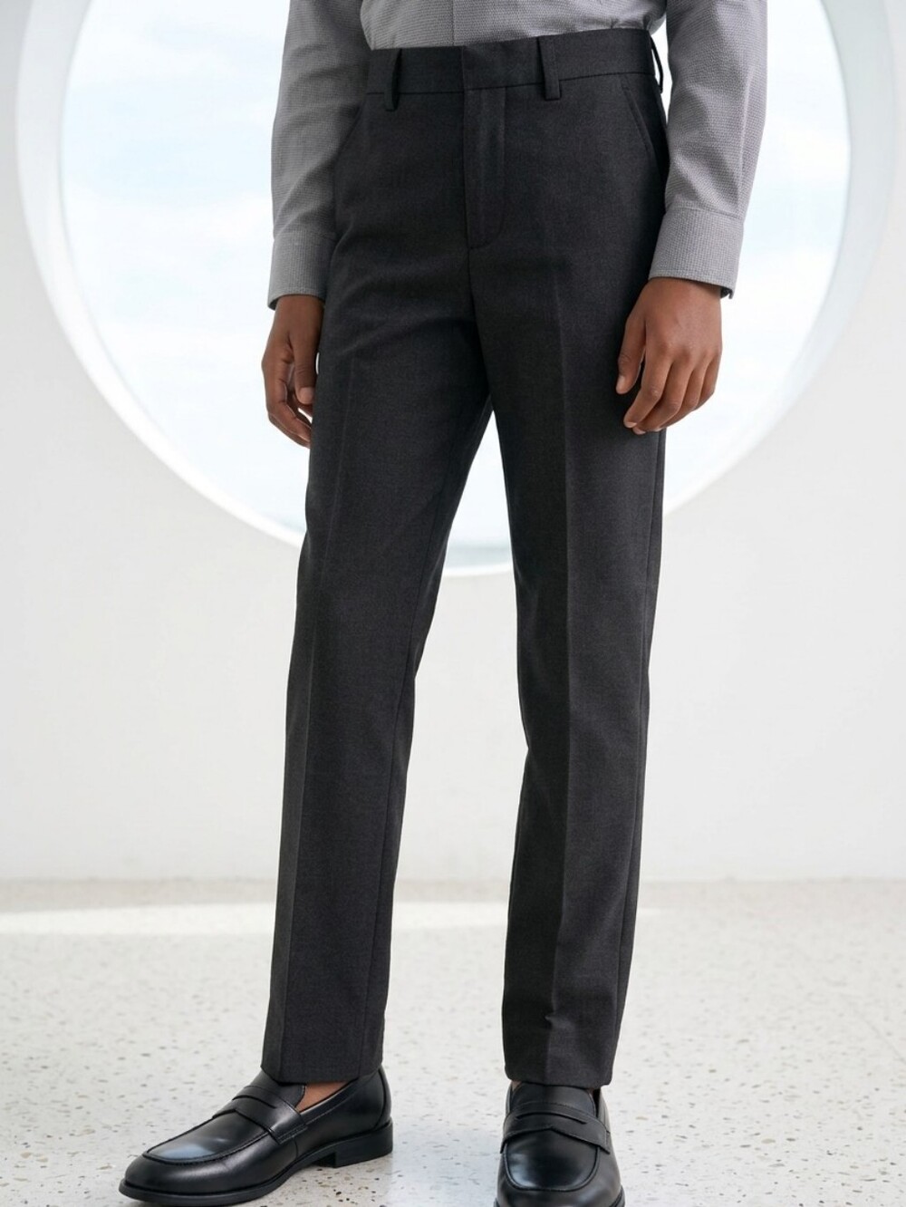 Van Heusen Flex Stretch Dress Pants Boys 12 Slim Black Flat Front School Uniform